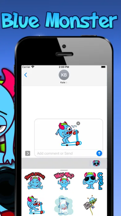 Screenshot di Blue Monster Animated Stickers