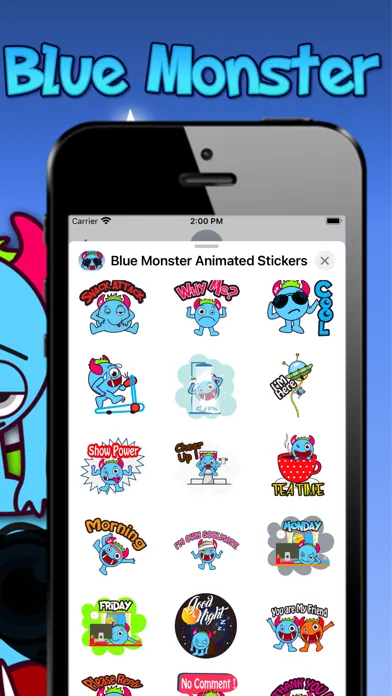 Screenshot di Blue Monster Animated Stickers