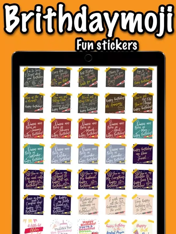 brithdaymojifunstickers iPad  Screenshots
