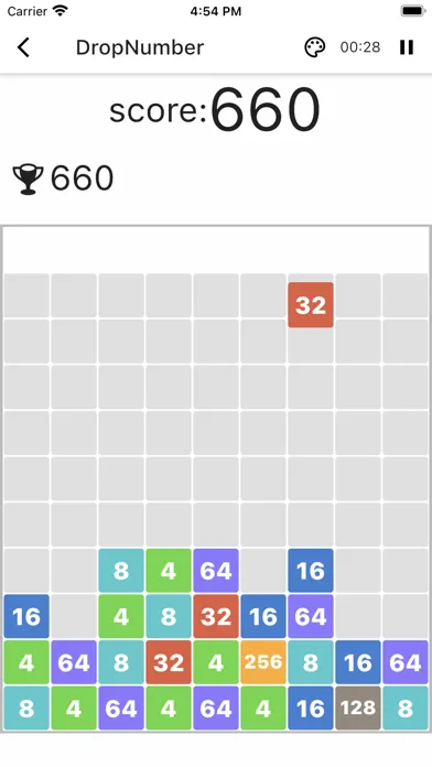 Tangkapan skrin Drop&Shot Number