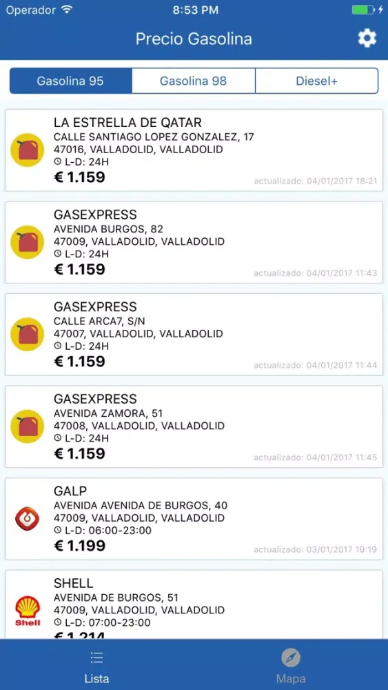 Precio Gasolina سکرین شاٹس