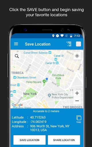 Captures d'écran de Save Location GPS