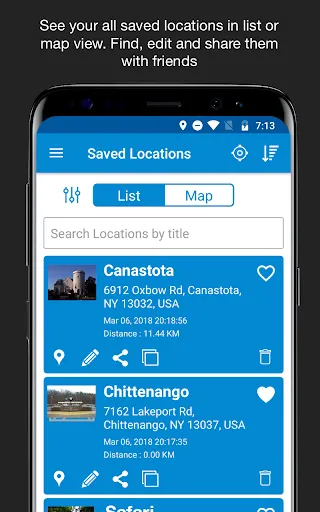 Captures d'écran de Save Location GPS