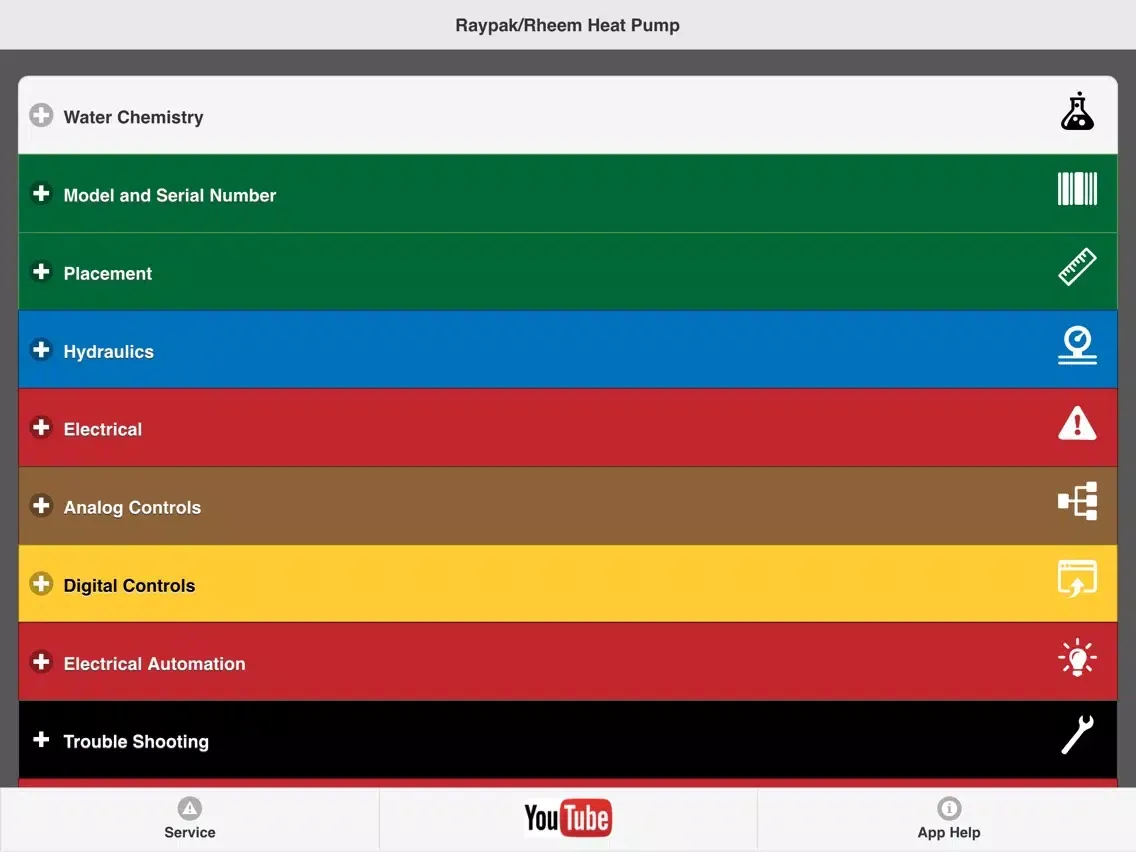 Raypak Tool Box - Heat Pump iPad  স্ক্রিনশট