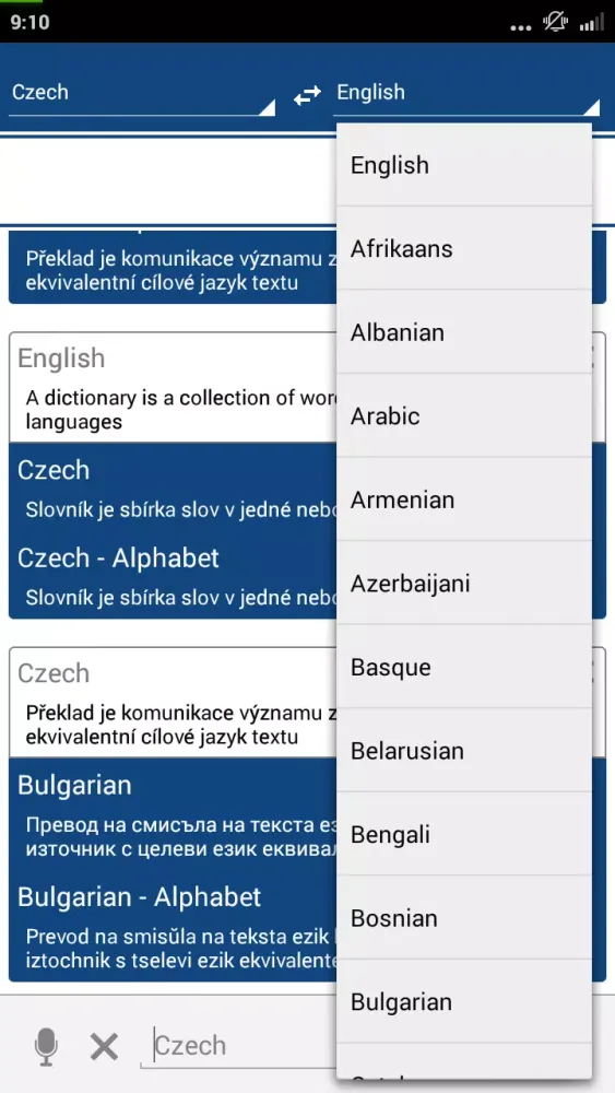 Czech Dictionary Translator স্ক্রিনশট