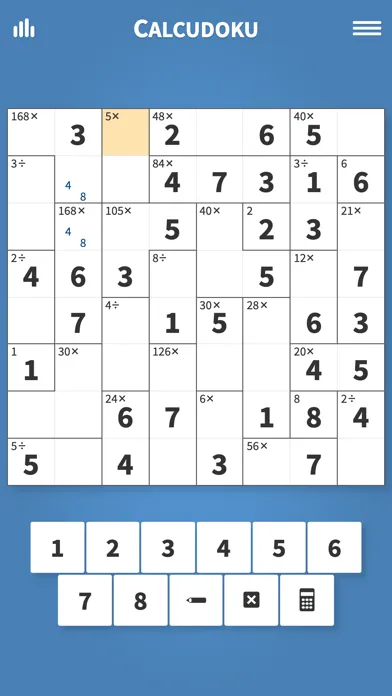 Tangkapan skrin Calcudoku · Math Logic Puzzles