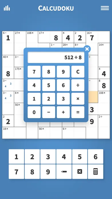 Tangkapan skrin Calcudoku · Math Logic Puzzles