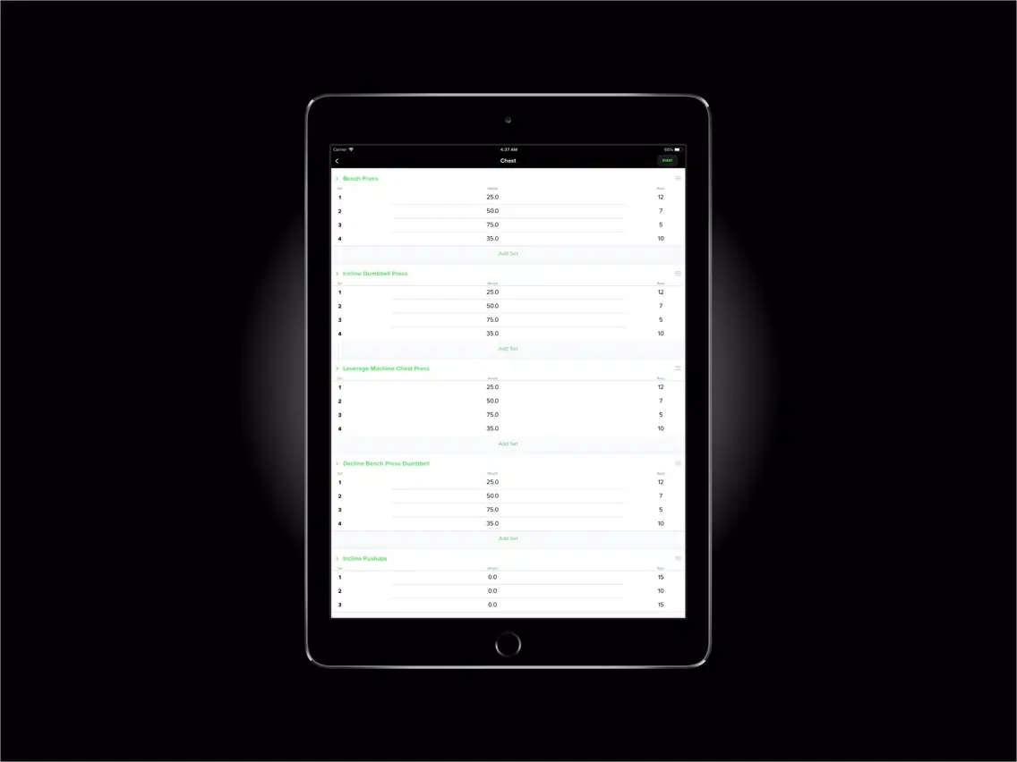 Lift - Workout Manager iPad 应用截图