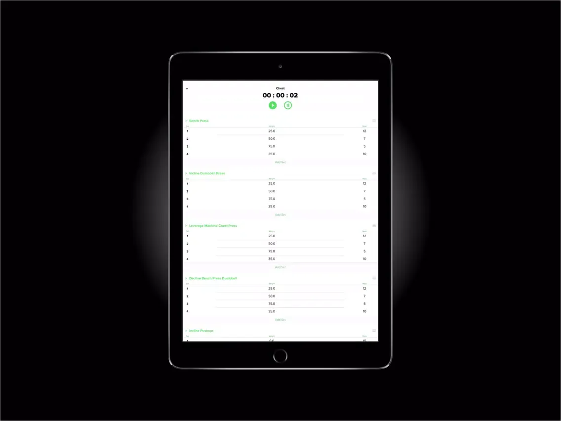 Lift - Workout Manager iPad 应用截图