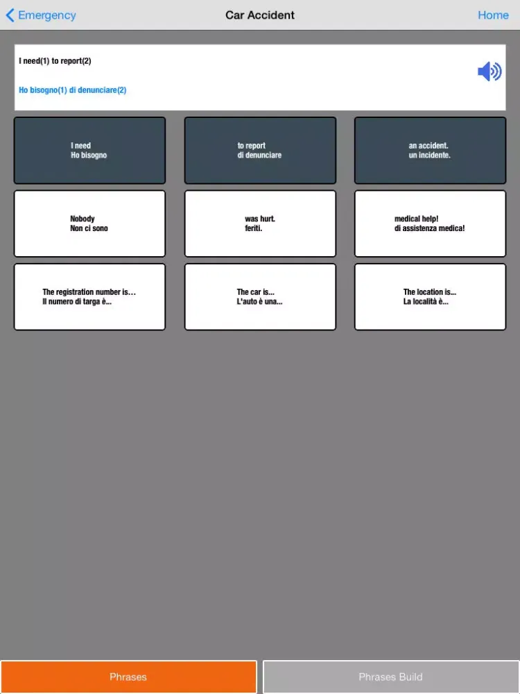 Capturas de tela do Begin Italian: Survival Phrases iPad 