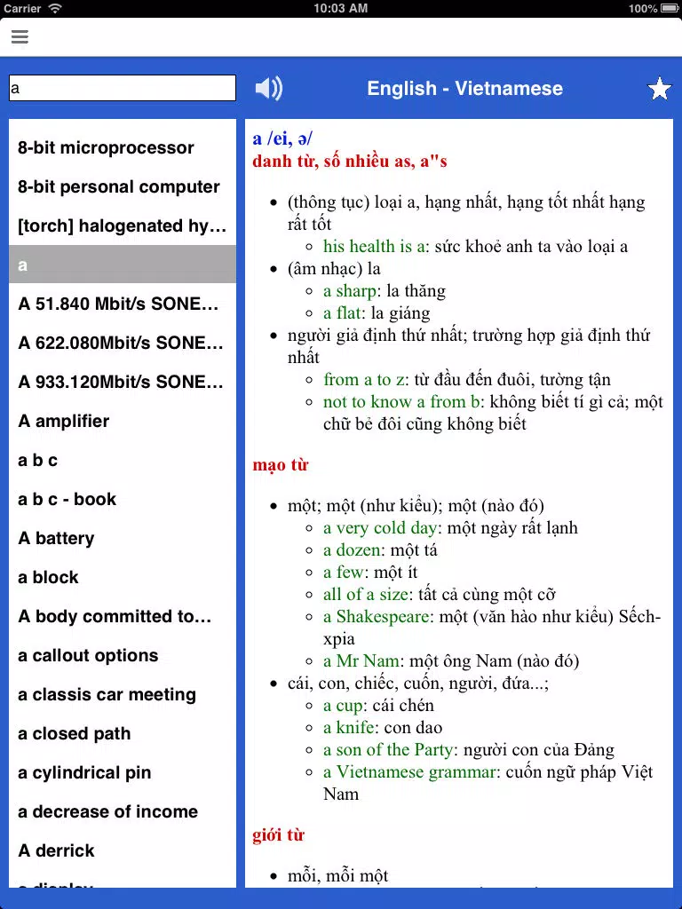 Vietnamese English Pocket Dictionary iPad  Ekran Görüntüleri