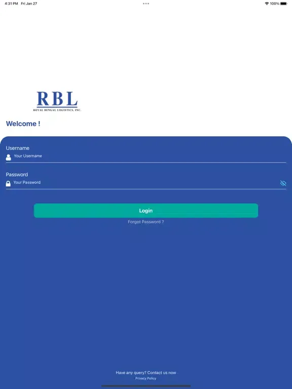 Royal Bengal Logistics - RBL iPad  Screenshots