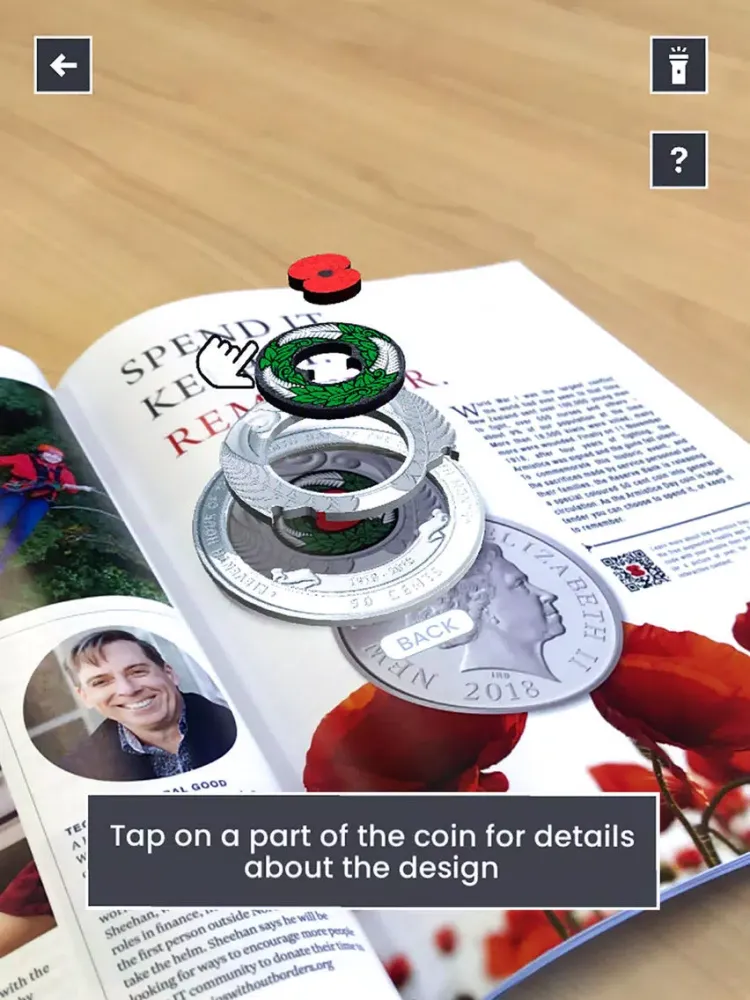 Zrzuty ekranu RBNZ Armistice Day Coin iPad 