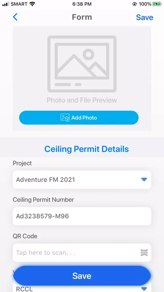 i95 Ceiling Permit Log Screenshots