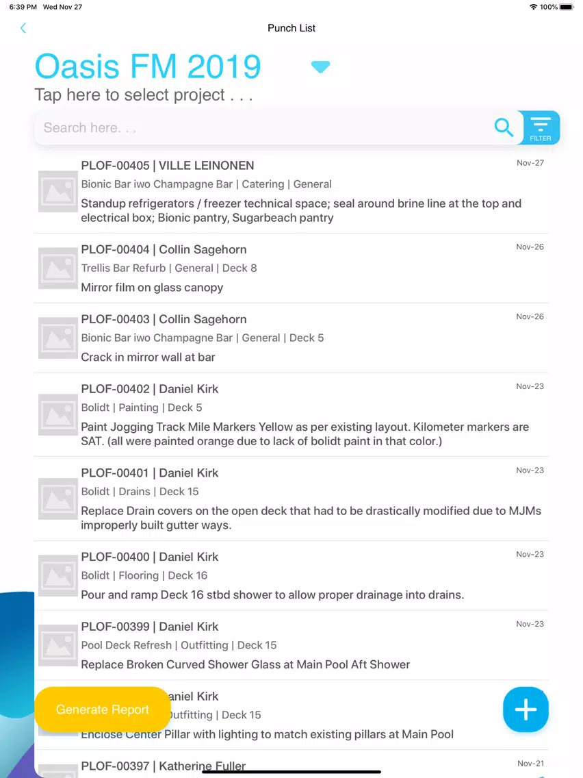 i95 Punch List iPad  Screenshots