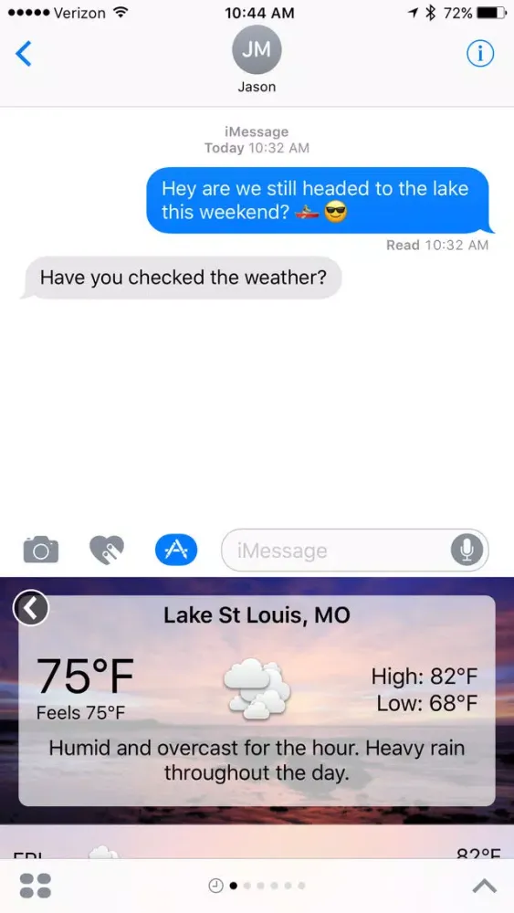 Weather for Messages スクリーンショット