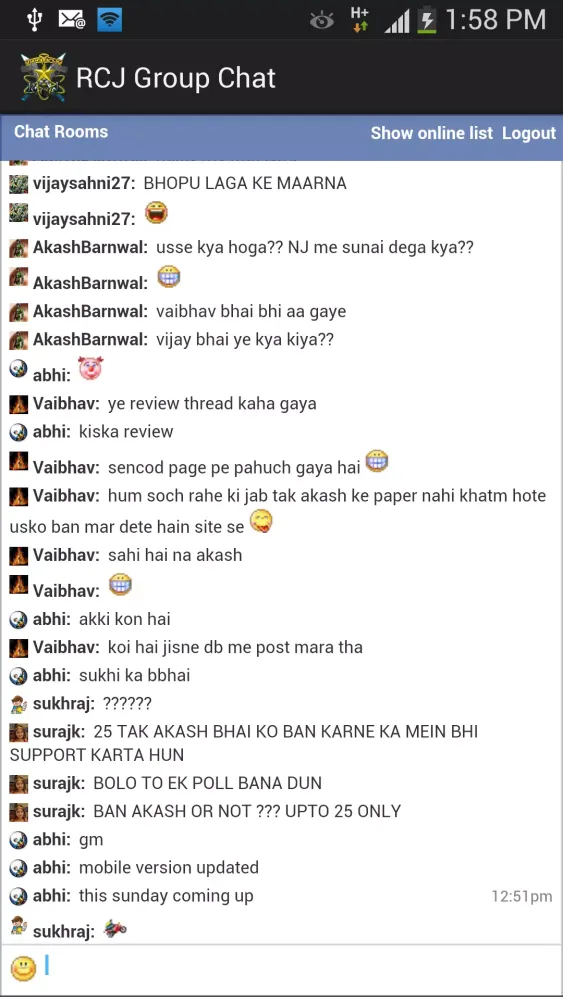 Screenshot di RCJ Chat
