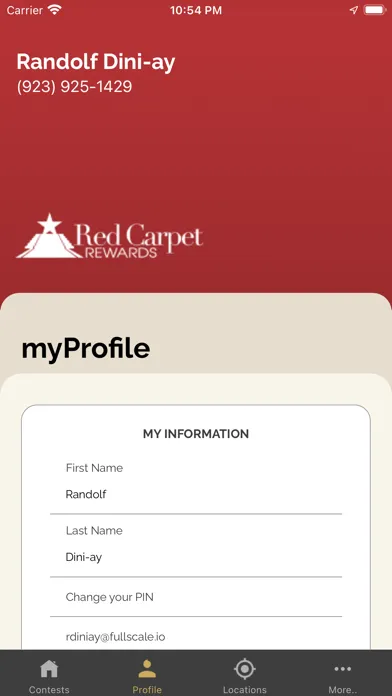 Tangkapan skrin Red Carpet Rewards