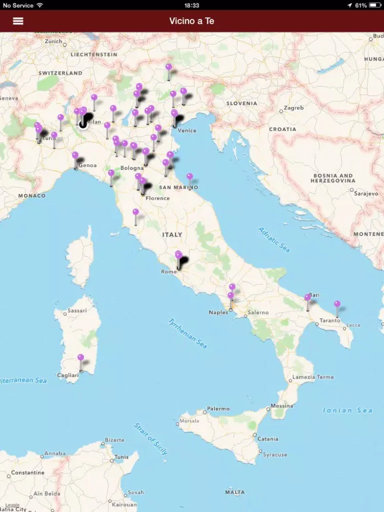 Tangkapan skrin Corriere Eventi iPad 