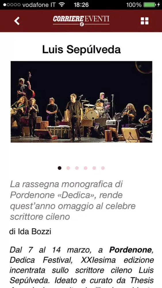 Tangkapan skrin Corriere Eventi