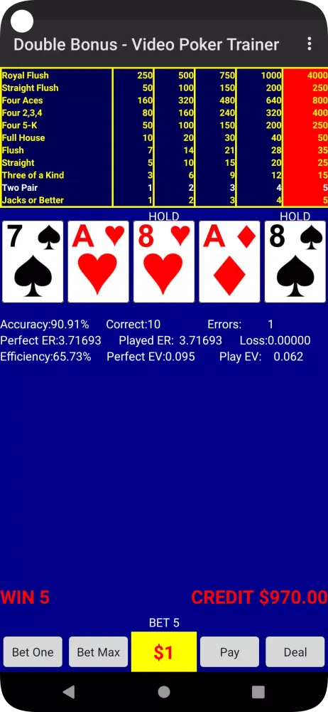 Video Poker - Double Bonus应用截图