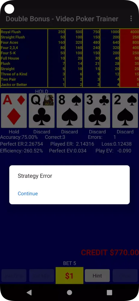 Video Poker - Double Bonus应用截图