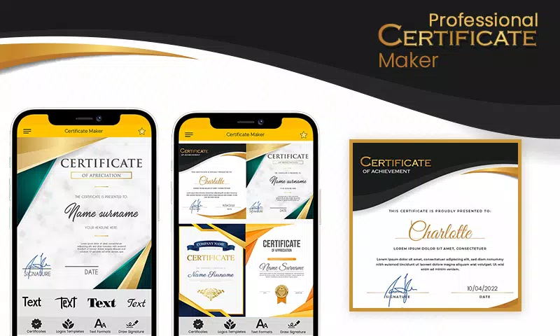 Tangkapan skrin Professional Certificate Maker