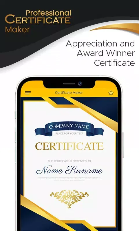 Ảnh chụp màn hình của Professional Certificate Maker