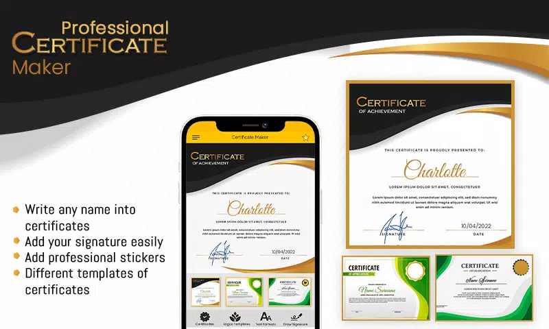 Tangkapan skrin Professional Certificate Maker