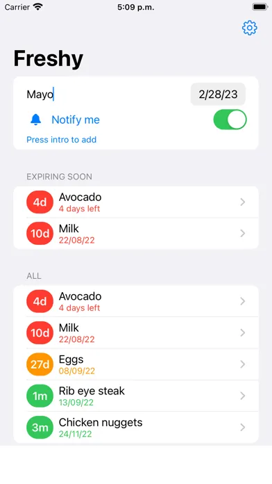 Freshy: Expiration Tracker স্ক্রিনশট