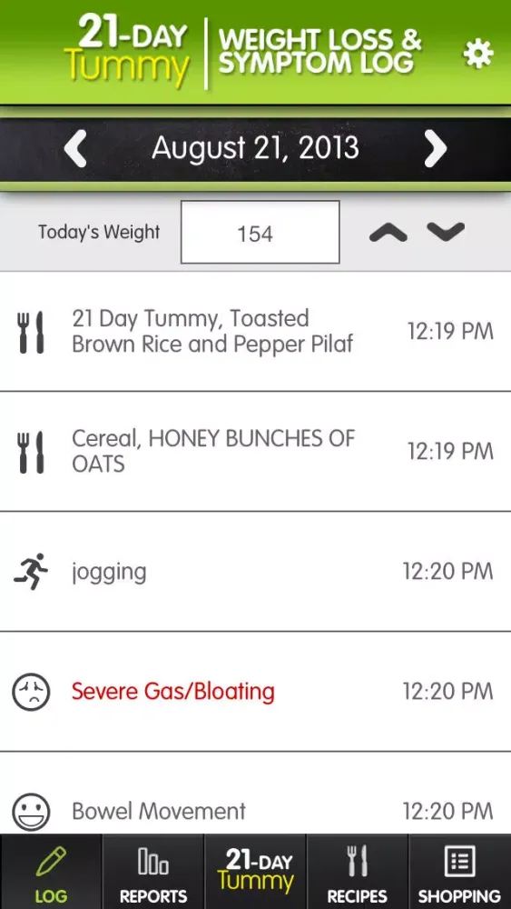 21 Day Tummy Tracker: Weight Loss & Symptom Log 스크린샷