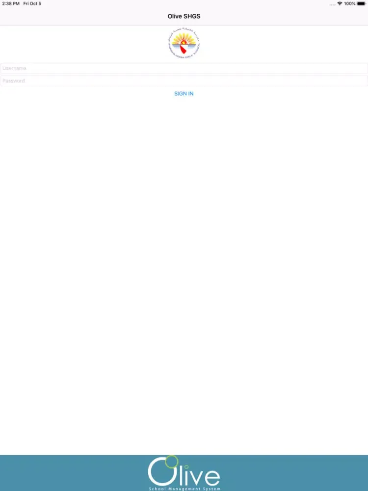 Tangkapan layar SHGS Portal iPad 