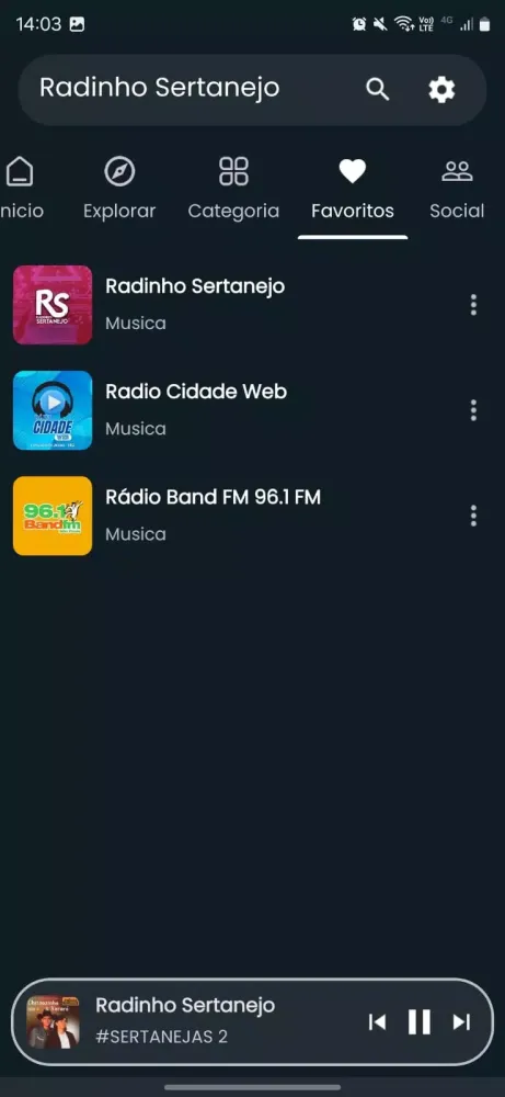 Radinho Sertanejo应用截图