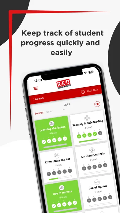 RED Instructor Progress App 스크린샷