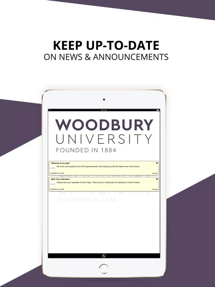 Woodbury University Events iPad 应用截图
