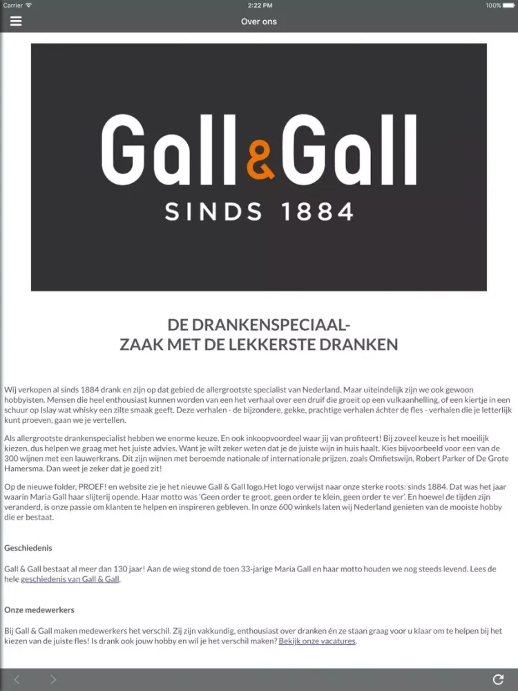 Gall & Gall Selwerd iPad  Screenshots
