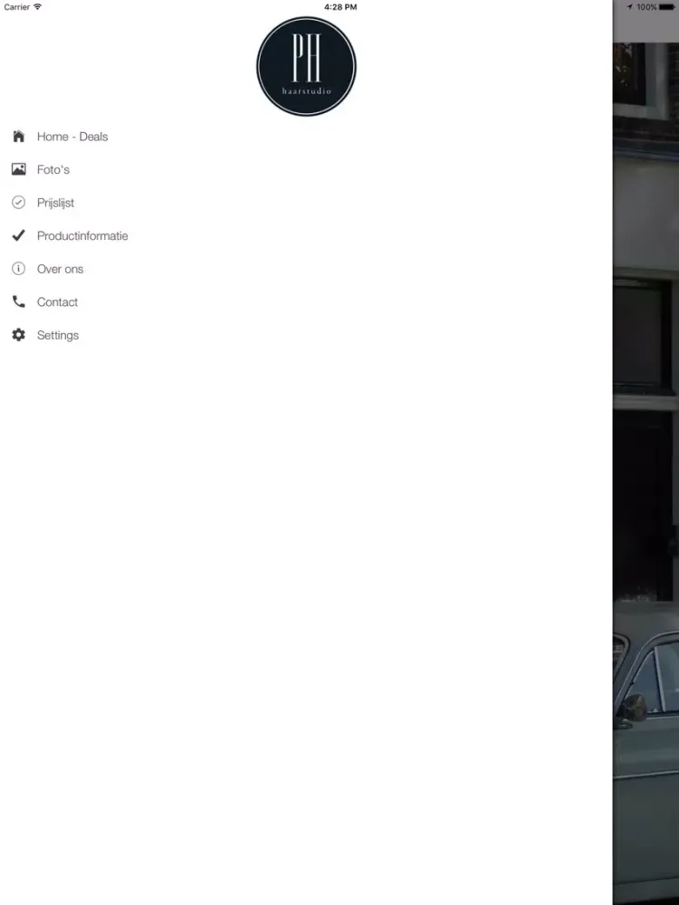 Ảnh chụp màn hình của PH Haarstudio iPad 