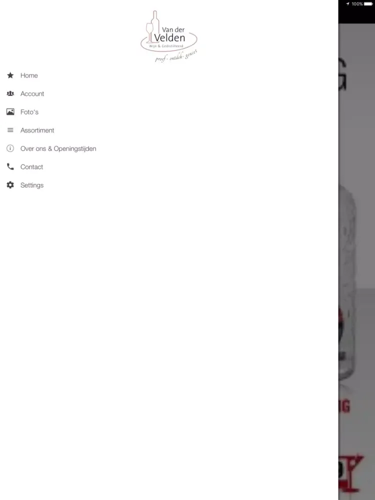 Capturas de tela do Van der Velden Wijn & Gedestilleerd iPad 
