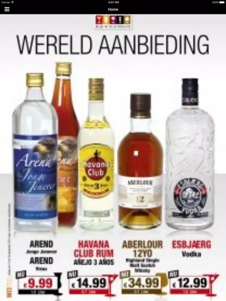 Capturas de tela do Van der Velden Wijn & Gedestilleerd iPad 