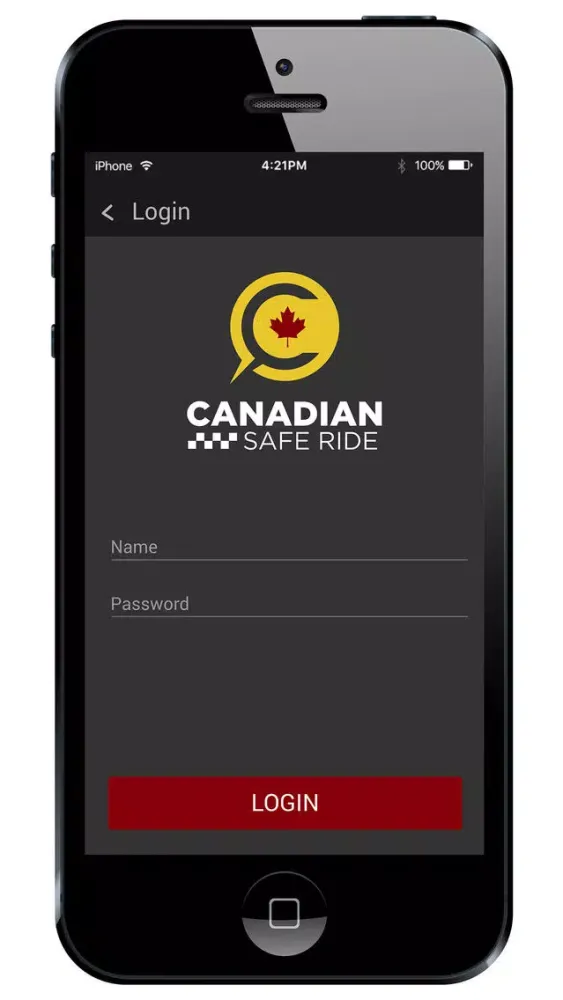 Tangkapan layar Canadian Safe Ride Customer