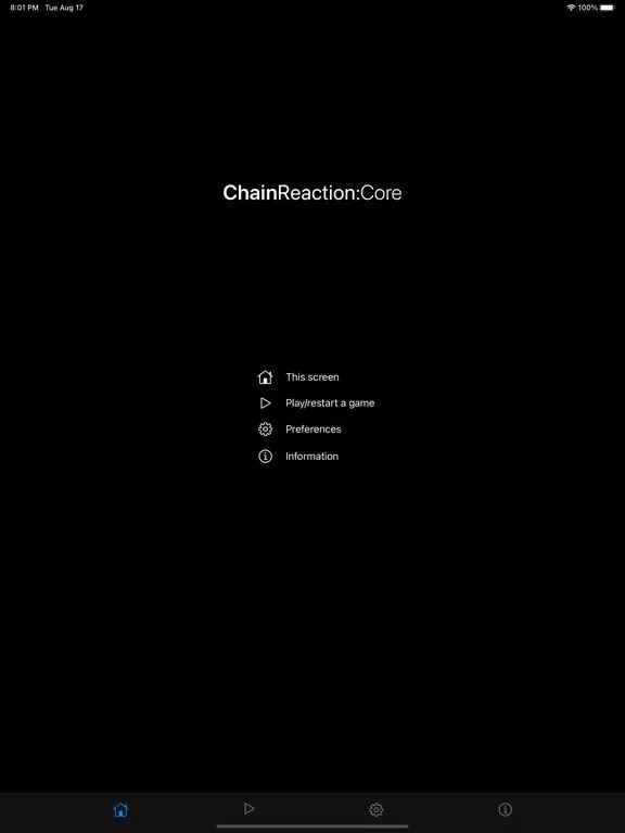 Tangkapan layar ChainReaction:Core iPad 