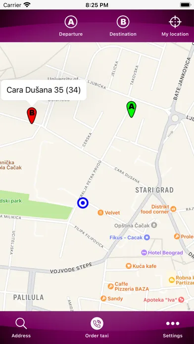 Tangkapan skrin City Taxi Novi Sad