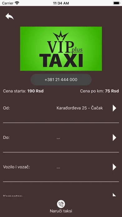 Vip Taxi Novi Sad Screenshots