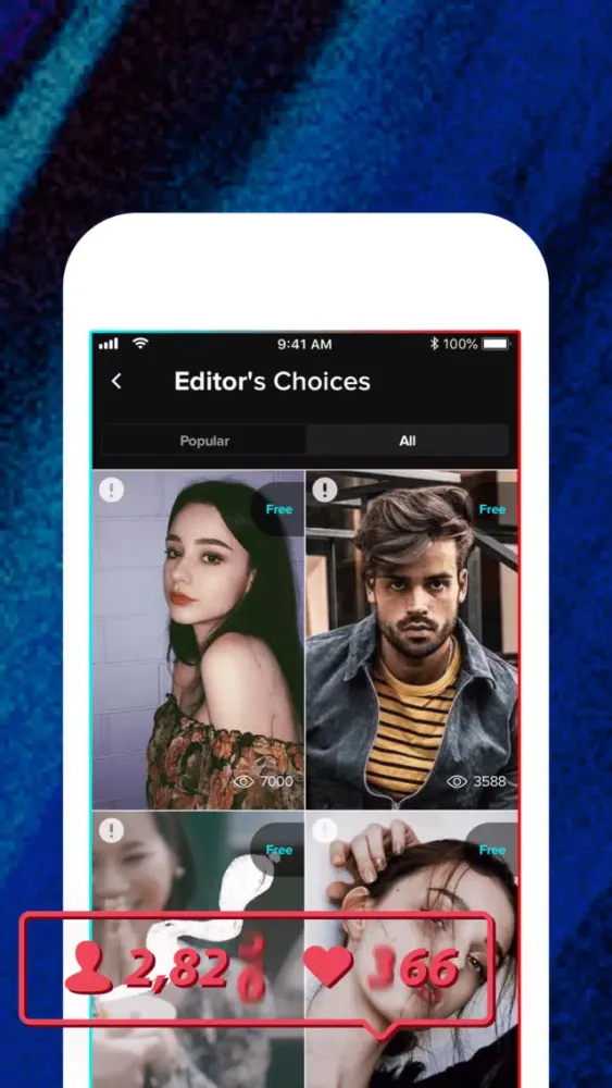 Tangkapan skrin Magic Followers' Video Posts