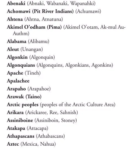 Tangkapan skrin Native American Tribes - Encyc