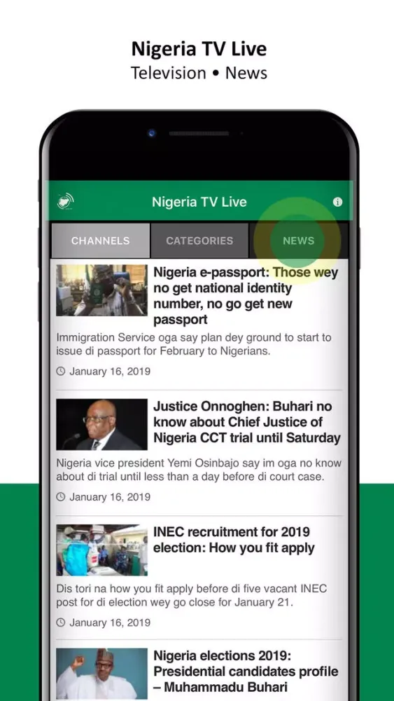 Nigeria TV Live stream Ekran Görüntüleri