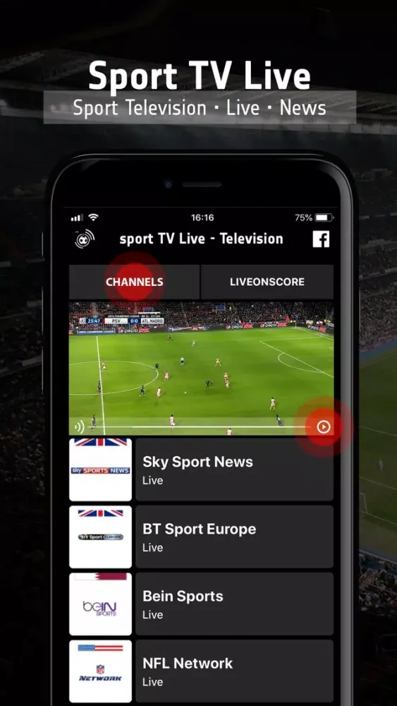 Capturas de pantalla de sport TV Live - Television