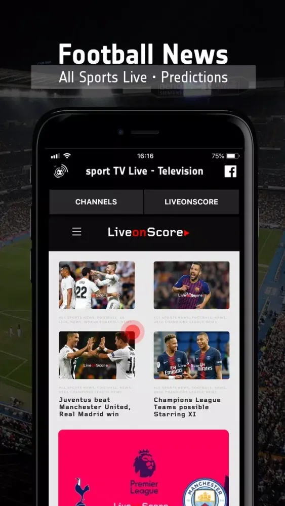 Capturas de pantalla de sport TV Live - Television