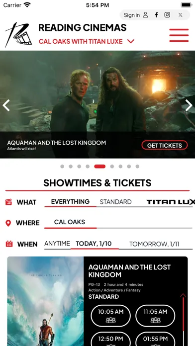 Reading Cinemas スクリーンショット