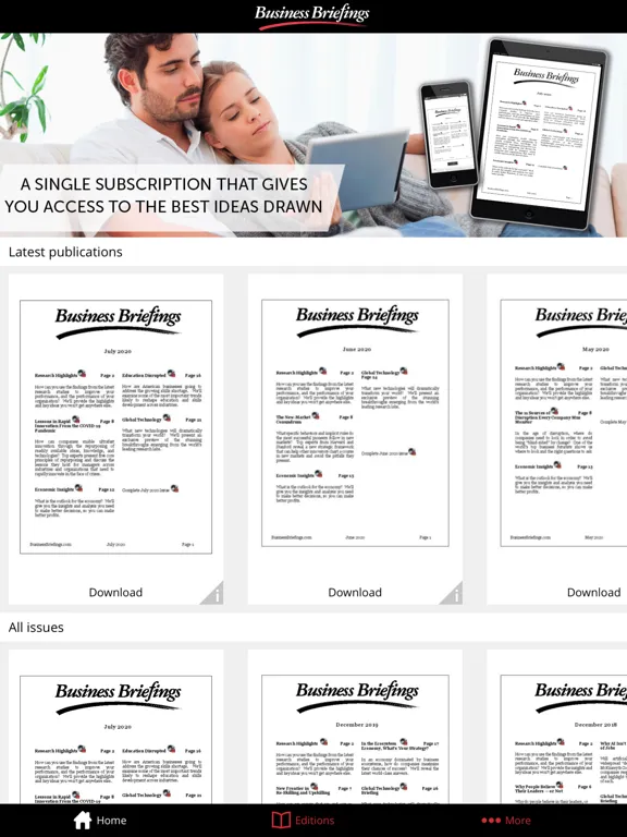 Ảnh chụp màn hình của Business Briefings | Audiotech iPad 